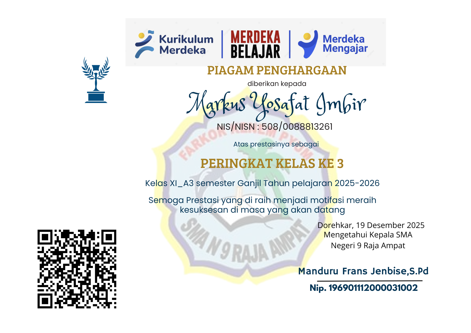Perengkingan Semester Gasal 2025-2026